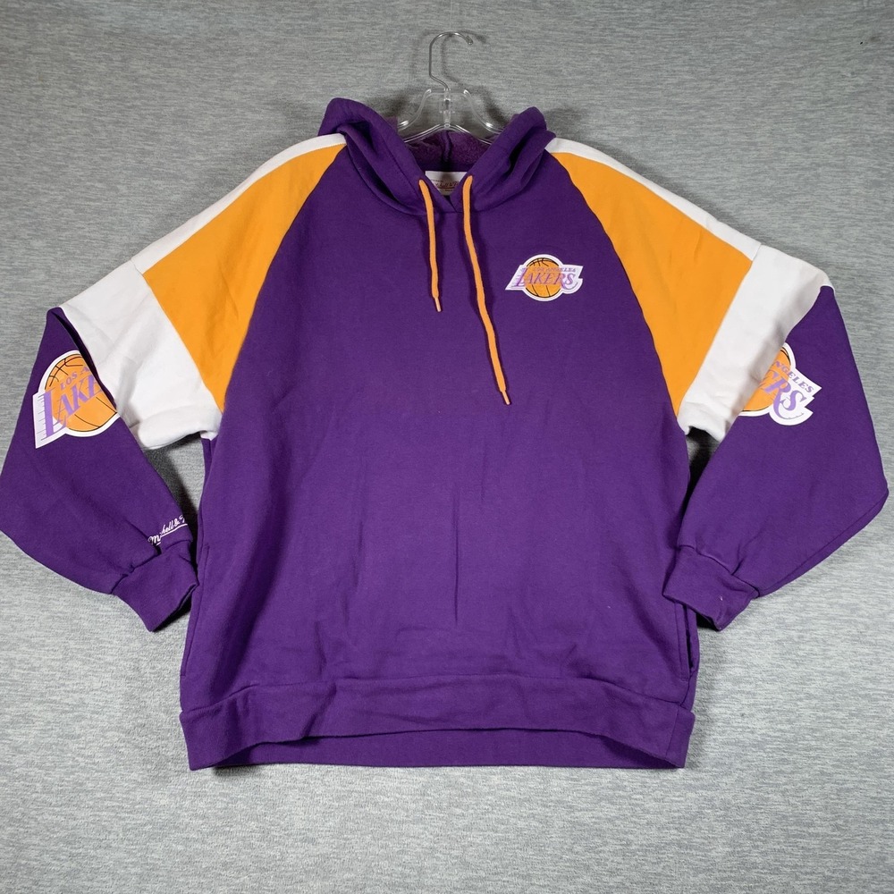 Los Angeles Lakers Hoodie Mens Large Purple NBA Basketball Mitchell & Ness